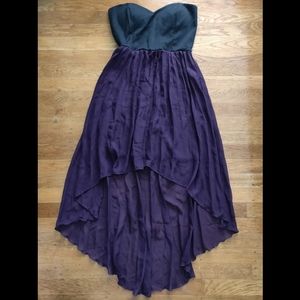 Black Purple High-Low Dress